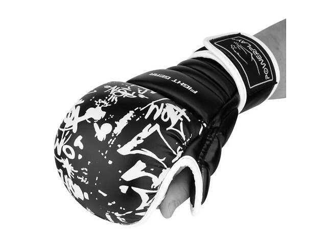 Рукавички для Karate PowerPlay 3092KRT Чорні-Білі S - Фото 1
