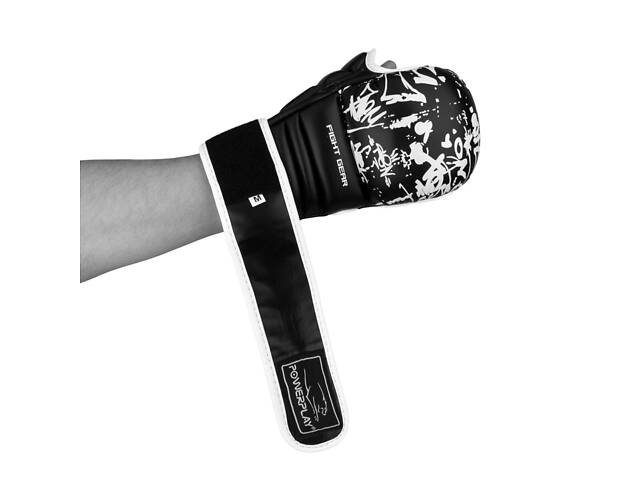 Рукавички для Karate PowerPlay 3092KRT Чорні-Білі S - Фото 6