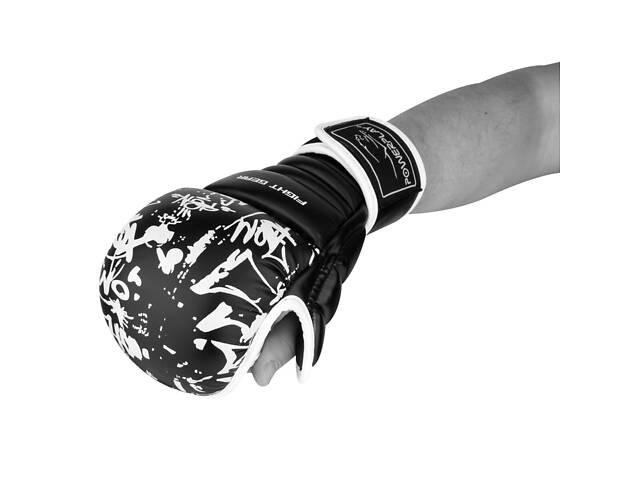 Рукавички для Karate PowerPlay 3092KRT Чорні-Білі S - Фото 2