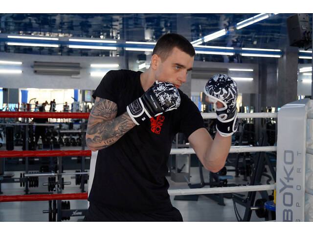 Рукавички для Karate PowerPlay 3092KRT Чорні-Білі L - Фото 8