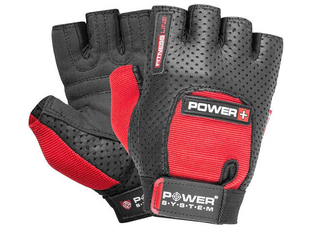 Рукавички для фітнесу Power System PS-2500 Power Plus Black/Red M - Фото 1