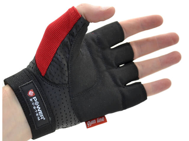 Рукавички для фітнесу Power System PS-2500 Power Plus Black/Red M - Фото 3