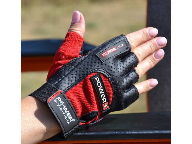 Рукавички для фітнесу Power System PS-2500 Power Plus Black/Red M - Фото 5