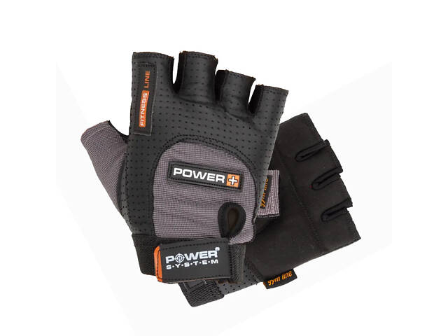 Рукавички для фітнесу Power System PS-2500 Power Plus Black/Grey XL - Фото 2