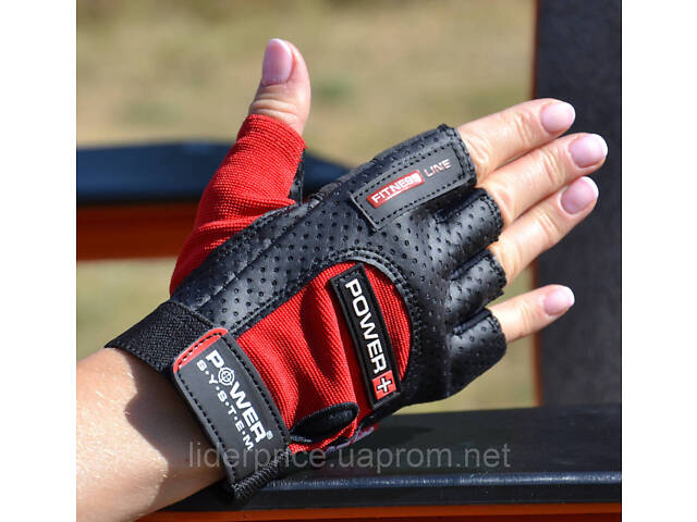 Рукавички для фітнесу Power System PS-2500 Power Plus Black/Red L, Оригінал! - Фото 5