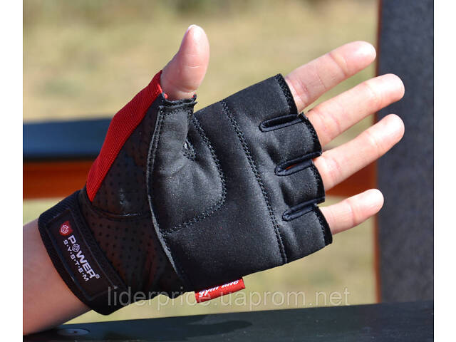 Рукавички для фітнесу Power System PS-2500 Power Plus Black/Red L, Оригінал! - Фото 6