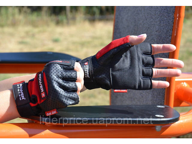 Рукавички для фітнесу Power System PS-2500 Power Plus Black/Red L, Оригінал! - Фото 9