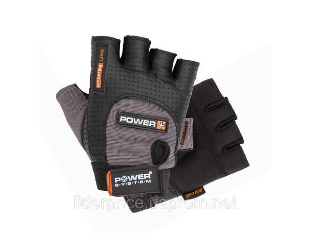 Рукавички для фітнесу Power System PS-2500 Power Plus Black/Grey XL, Оригінал! - Фото 2