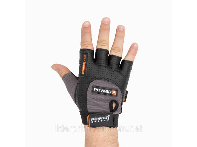 Рукавички для фітнесу Power System PS-2500 Power Plus Black/Grey XL, Оригінал! - Фото 3