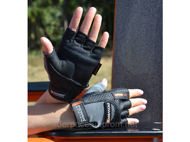 Рукавички для фітнесу Power System PS-2500 Power Plus Black/Grey XL, Оригінал! - Фото 6