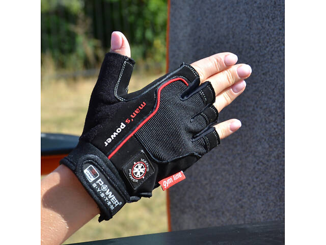 Рукавички для фітнесу Power System PS-2580 Man’s Power Black S - Фото 4