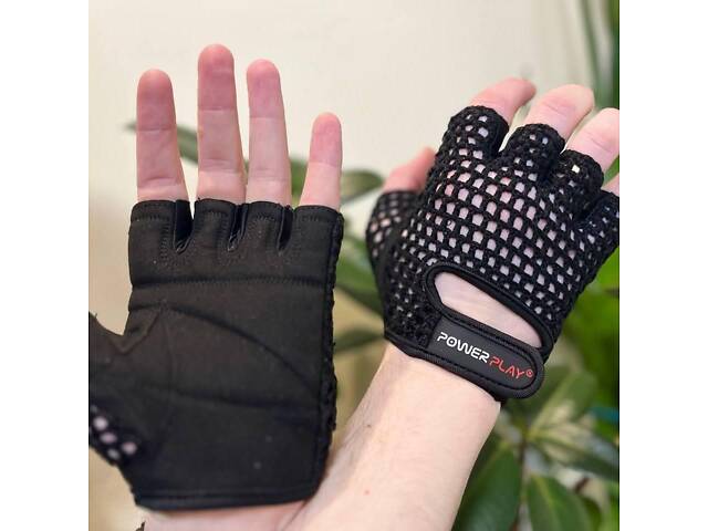 Рукавички для фітнесу PowerPlay 1953 Чорні L - Фото 7
