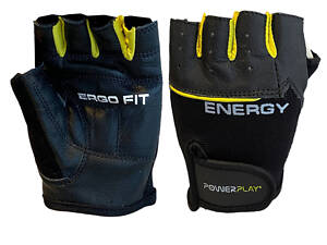 Рукавички для фітнесу PowerPlay 9058 Energy чорно-жовті M