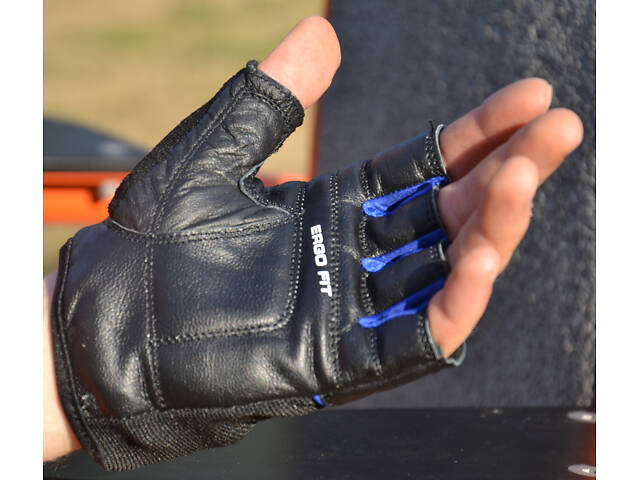 Рукавички для фітнесу PowerPlay 9058 Thunder чорно-сині M - Фото 3