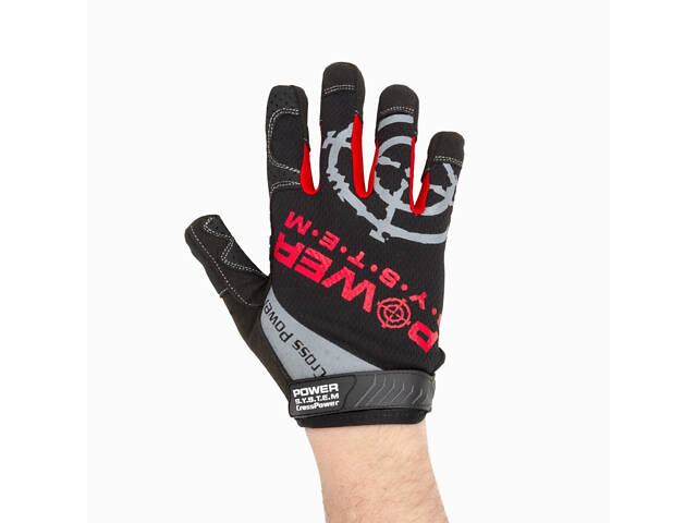 Рукавички для кросфіту з довгим пальцем Power System PS-2860 Cross Power Black/Red M - Фото 4