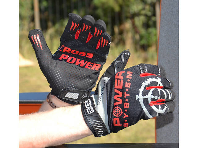 Рукавички для кросфіту з довгим пальцем Power System PS-2860 Cross Power Black/Red M - Фото 7