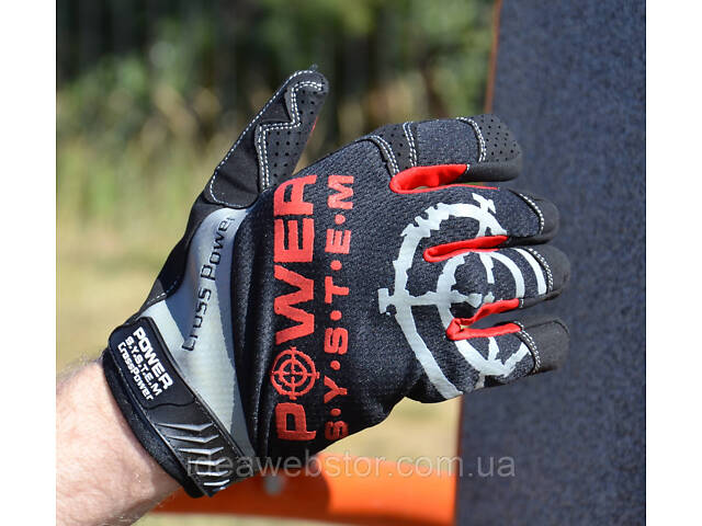 Перчатки для кроссфита с длинным пальцем Power System PS-2860 Cross Power Black/Red S - Фото 5