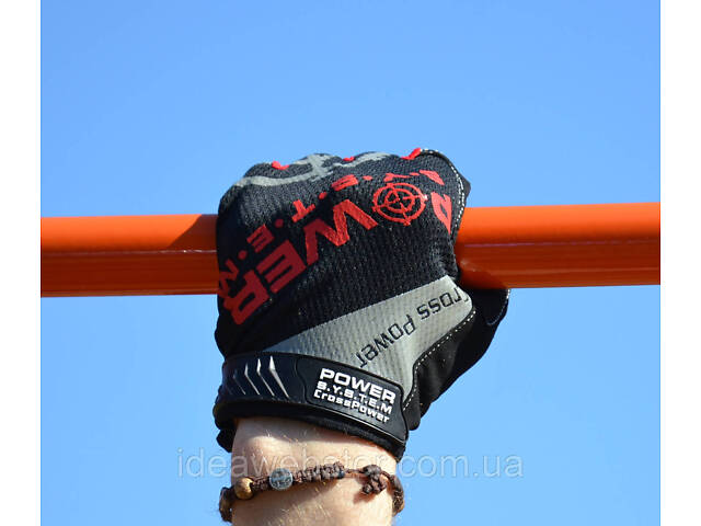 Перчатки для кроссфита с длинным пальцем Power System PS-2860 Cross Power Black/Red S - Фото 9