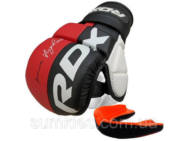 Рукавиці для ММА (Греплінгові рукавички) RDX T6 Plus Rex Red L (капа у комплекті) - Фото 1