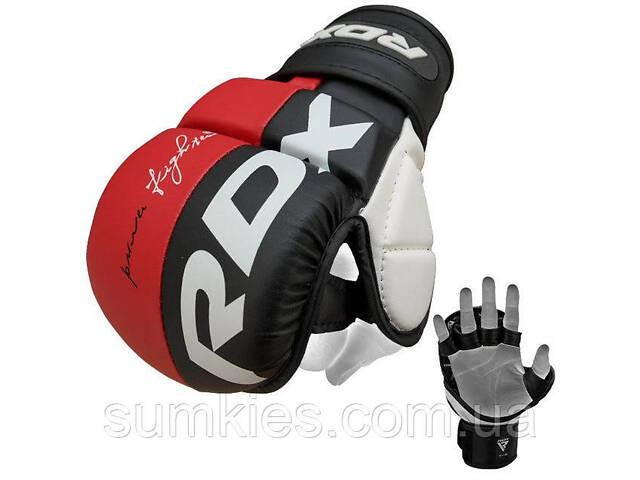 Рукавиці для ММА (Греплінгові рукавички) RDX T6 Plus Rex Red L (капа у комплекті) - Фото 2