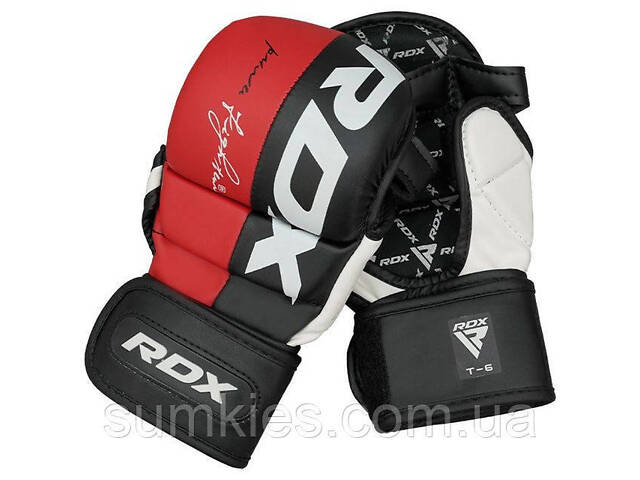 Рукавиці для ММА (Греплінгові рукавички) RDX T6 Plus Rex Red L (капа у комплекті) - Фото 5