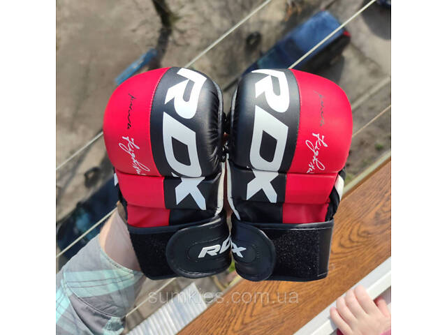 Рукавиці для ММА (Греплінгові рукавички) RDX T6 Plus Rex Red L (капа у комплекті) - Фото 10
