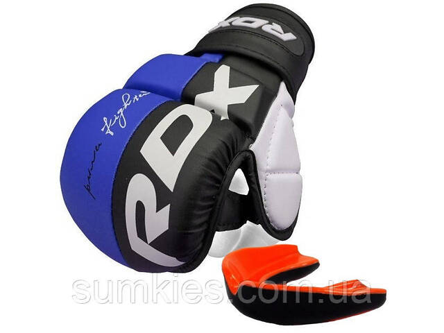 Рукавиці для ММА (Греплінгові рукавички) RDX T6 Plus Rex Blue M (капа у комплекті) - Фото 1