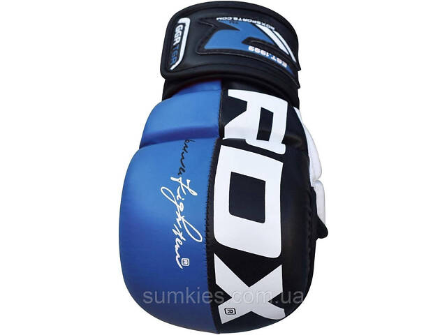 Рукавиці для ММА (Греплінгові рукавички) RDX T6 Plus Rex Blue M (капа у комплекті) - Фото 4