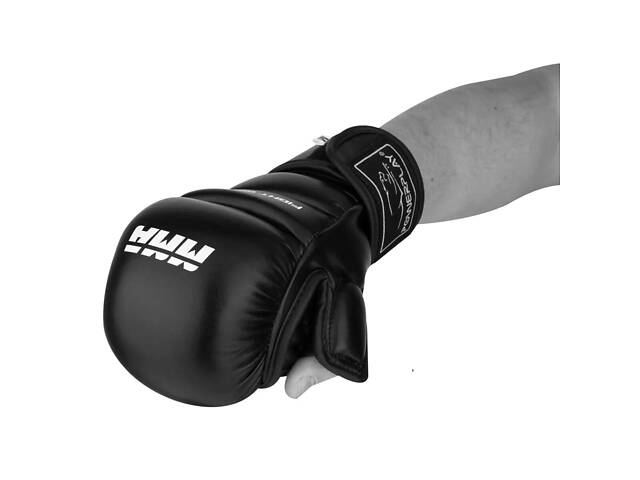 Рукавиці для MMA PowerPlay 3026 Чорні L - Фото 2