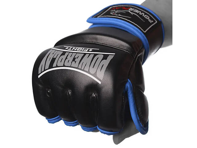 Рукавиці для MMA PowerPlay 3058 Чорно-Сині L - Фото 1