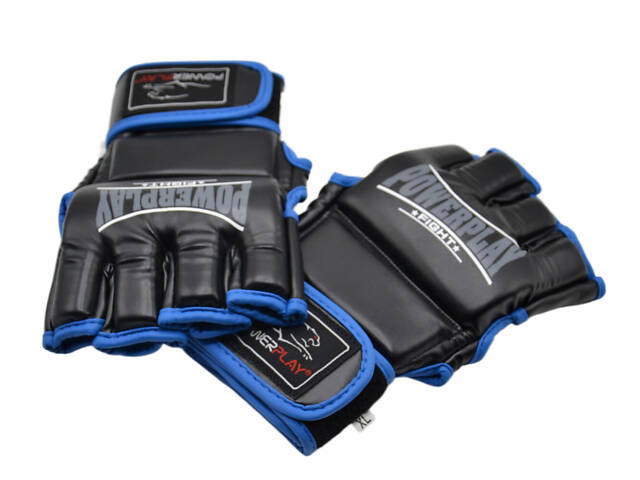 Рукавиці для MMA PowerPlay 3058 Чорно-Сині L - Фото 6