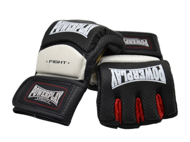 Рукавиці для MMA PowerPlay 3075 Чорні-Білі L - Фото 8