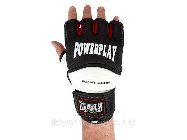 Рукавиці для MMA PowerPlay 3075 Чорні-Білі L, Оригінал! - Фото 2