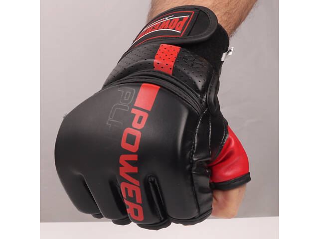 Рукавиці для MMA PowerPlay 3093 Чорні M - Фото 7