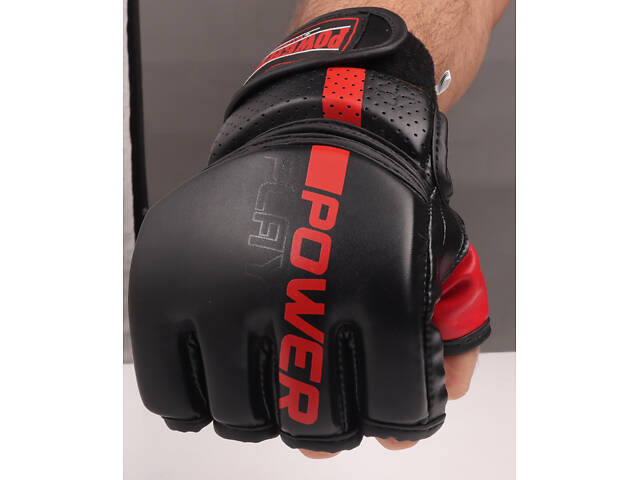 Рукавиці для MMA PowerPlay 3093 Чорні M - Фото 9