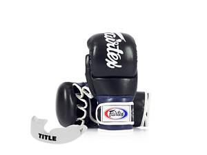 Рукавиці греплінгові для ММА Fairtex FGV18 Black/Blue XL