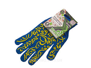 Рукавиці садова синя з ПВХ (10 клас,бавовна 40%,поліестр 60%)розм. 8