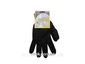 Рукавиці трикотажні теплі подвійні чорні без ПВХ крапки (7/10 клас,бавовна 70%,поліестр 30%)розм. 10