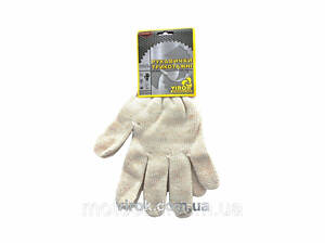 Рукавиці трикотажні VIROK білі (5 ниток; 70%- бавовна, 30%- поліестер), розм. 10