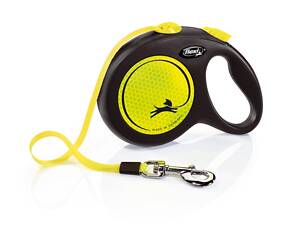 Рулетка для собак Flexi New Neon L с лентой 5 м 25 кг Желто-черный (FL 031711)