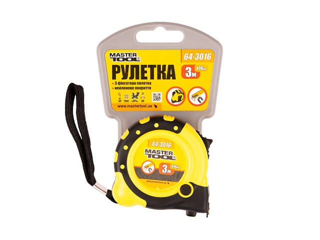 Рулетка Mastertool - 3 м х 16 мм магнит - Фото 2
