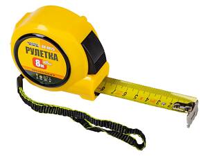 Рулетка MASTERTOOL 8 м 25 мм автоматичний фіксатор полотна 68-0825