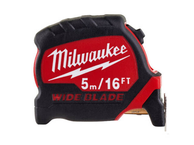 Рулетка Milwaukee Преміум 3 широким полотном 5м(16ft)/33мм, футова (4932471817) - Фото 1
