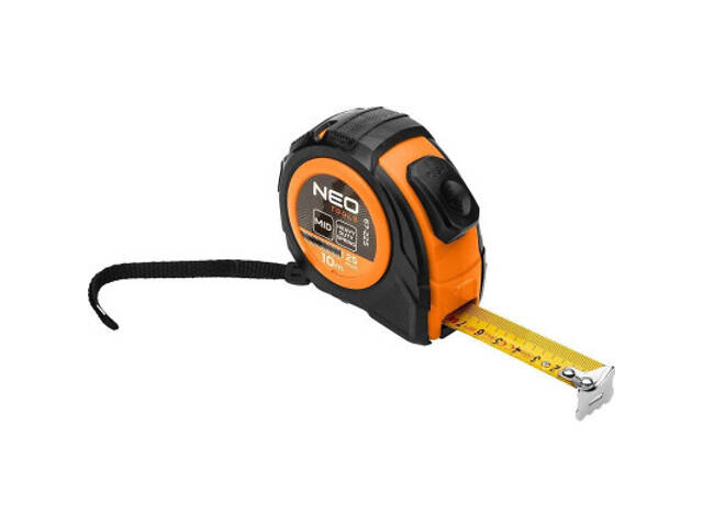 Рулетка Neo Tools 10мx25мм, з фіксатором змотування (67-225) - Фото 1