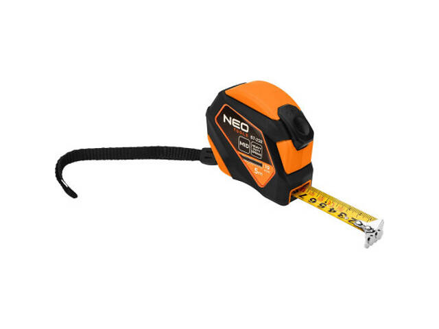 Рулетка Neo Tools 5мx19мм, з фіксатором змотування, магніт (67-232) - Фото 1