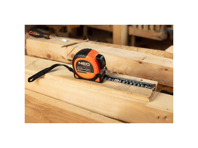 Рулетка Neo Tools Super Black, 5мx19мм, з фіксатором змотування, магніт (67-242) - Фото 5