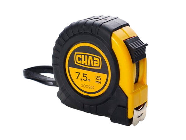 Рулетка Сила - 7,5 м x 25 мм обрезиненная - Фото 1