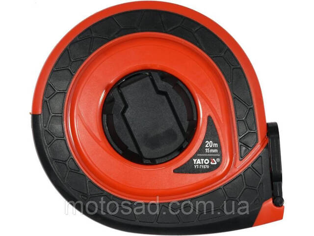 Рулетка вимірювальна скловолоконна YATO : L= 20 м, b= 15 мм, ручне змотування, закритий корпус [10]