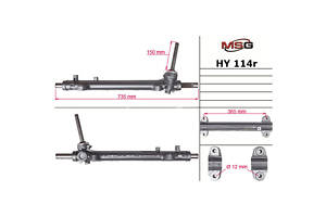 Рулевая рейка без ГУР HY114R HYUNDAI Santa Fe DM 12-18, Grand Santa Fe 12-18; KIA Sorento XM 09-15