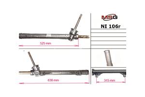 Рульова рейка без ГПК NI106R RENAULT Clio III 05-12, Modus 04-08, Modus 08-12; NISSAN Micra K12 03-10